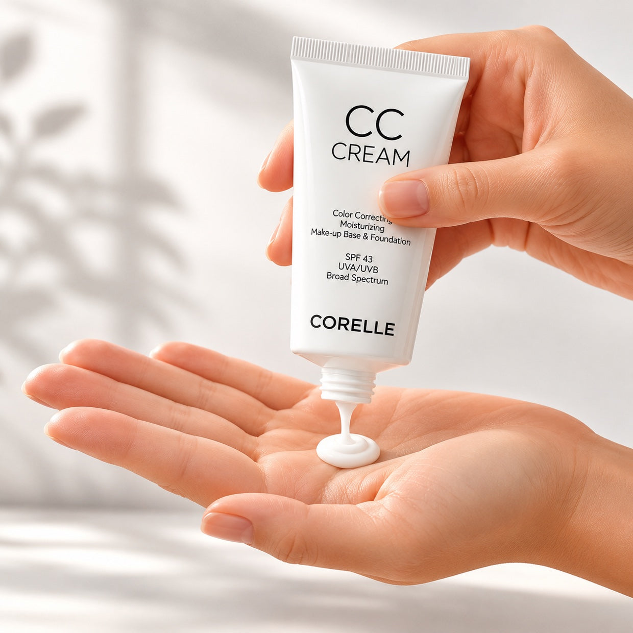 La texture crémeuse de la CORELLE CC Cream au creux de la main